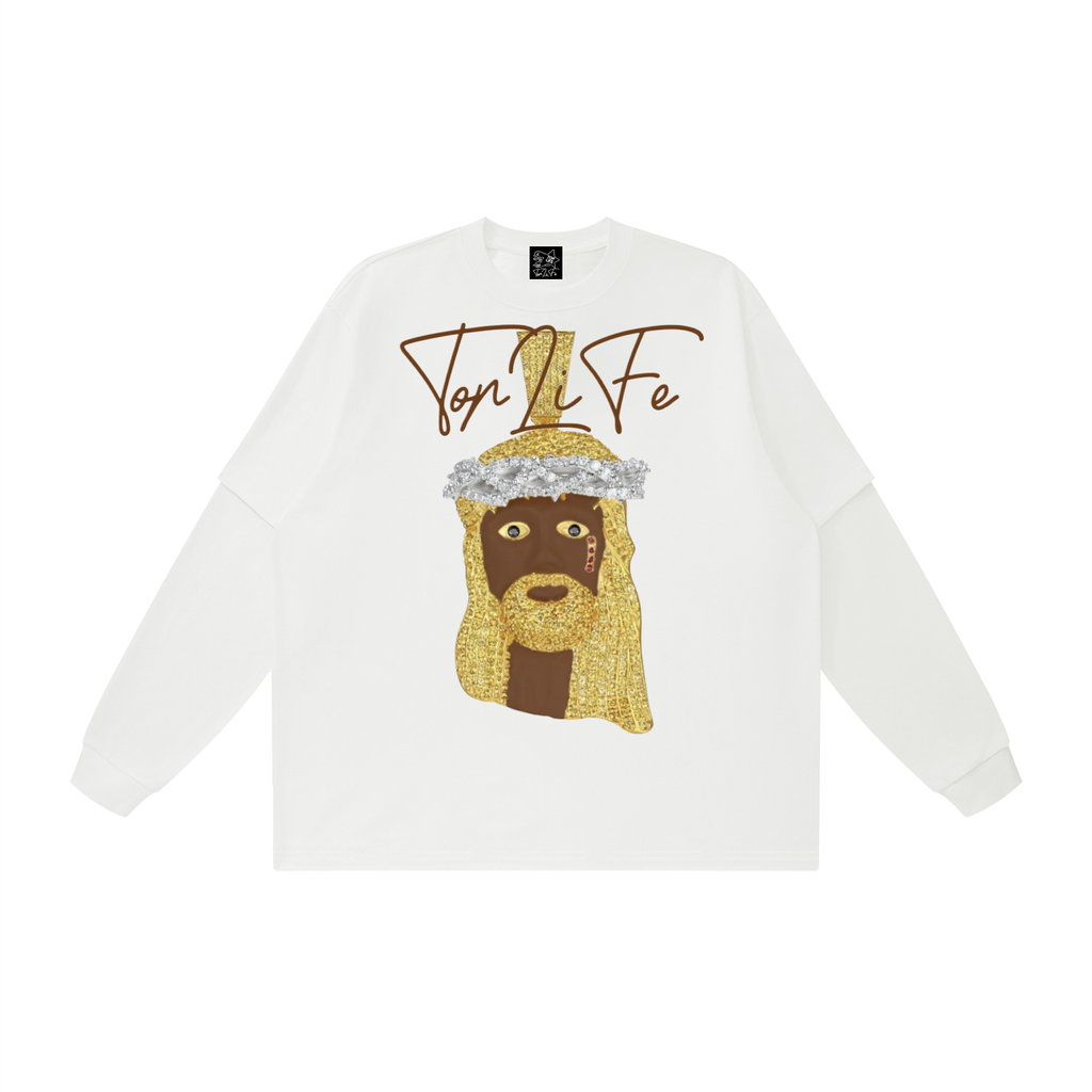 TopLife Cream Jesus Piece Sweater