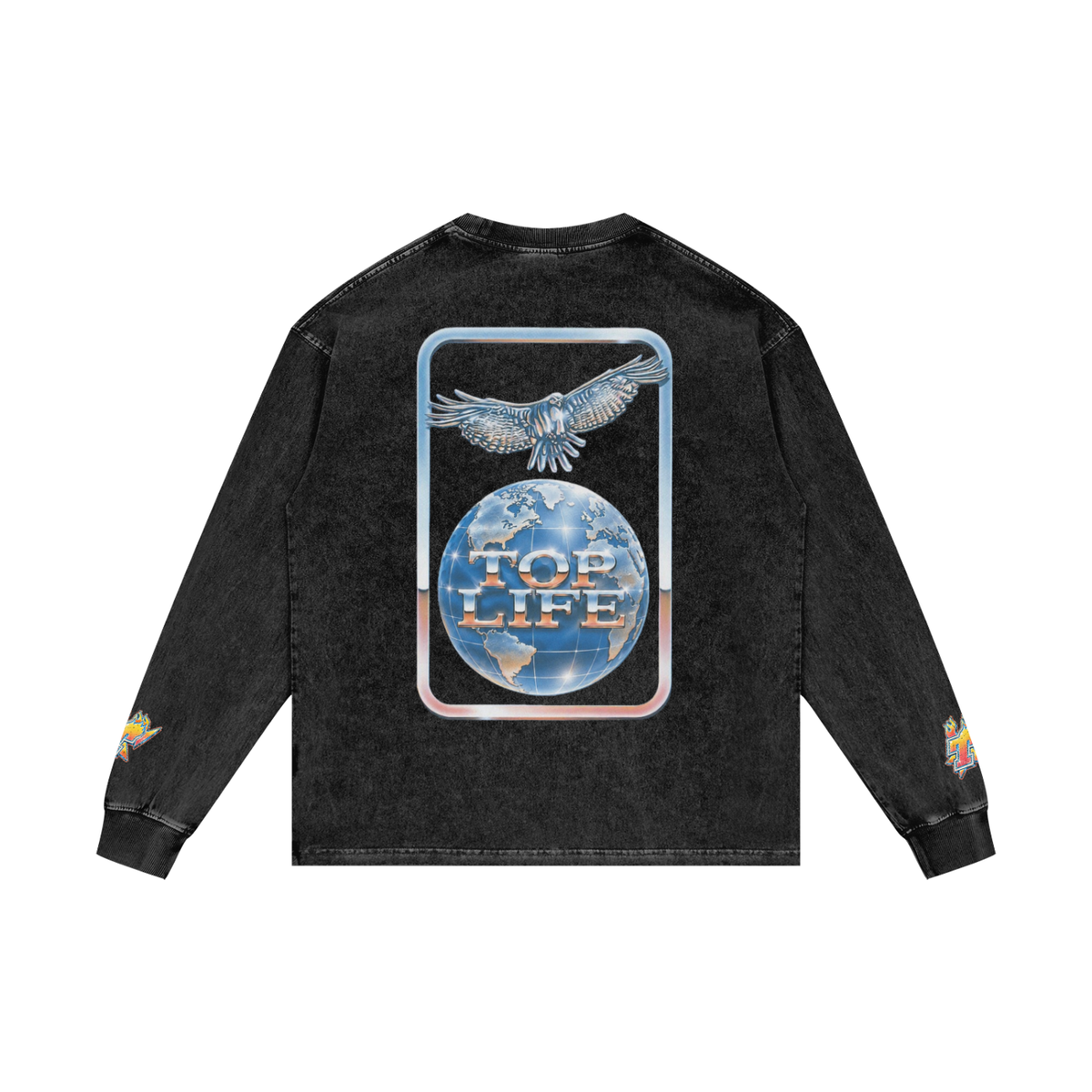 TopLife Acid Wash Oversized Long Sleeve