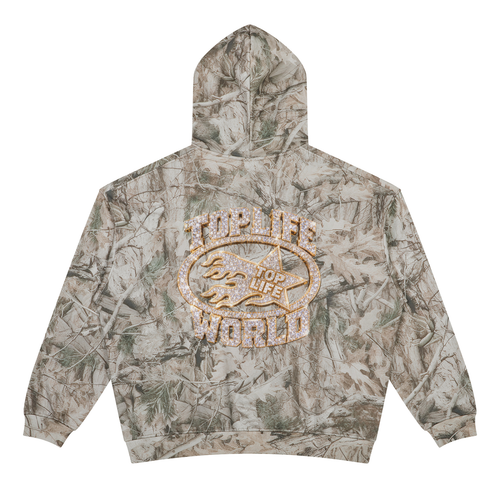 TopLife Bling Camo Oversized Fleece Tree Camo Hoodie