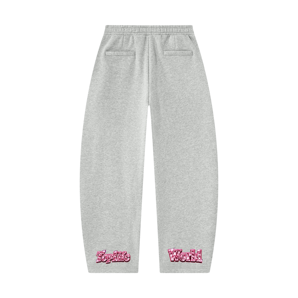 TopLife Pink Bling Unisex Barrel Leg Sweatpants
