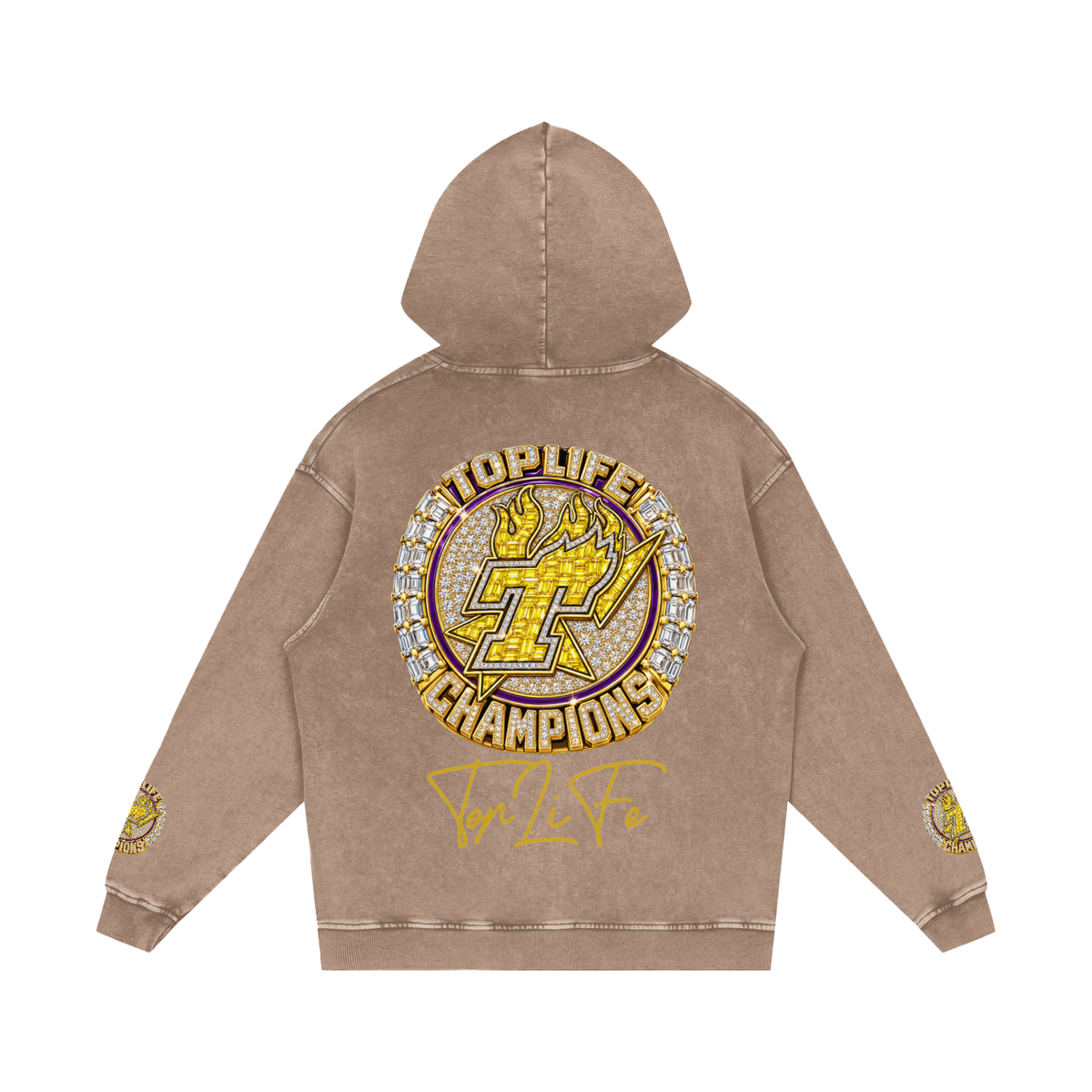 TopLife Championship Ring Snow-Washed Hoodie