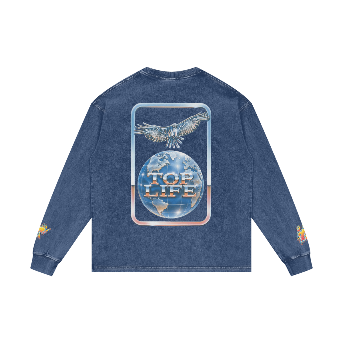 TopLife Acid Wash Oversized Long Sleeve
