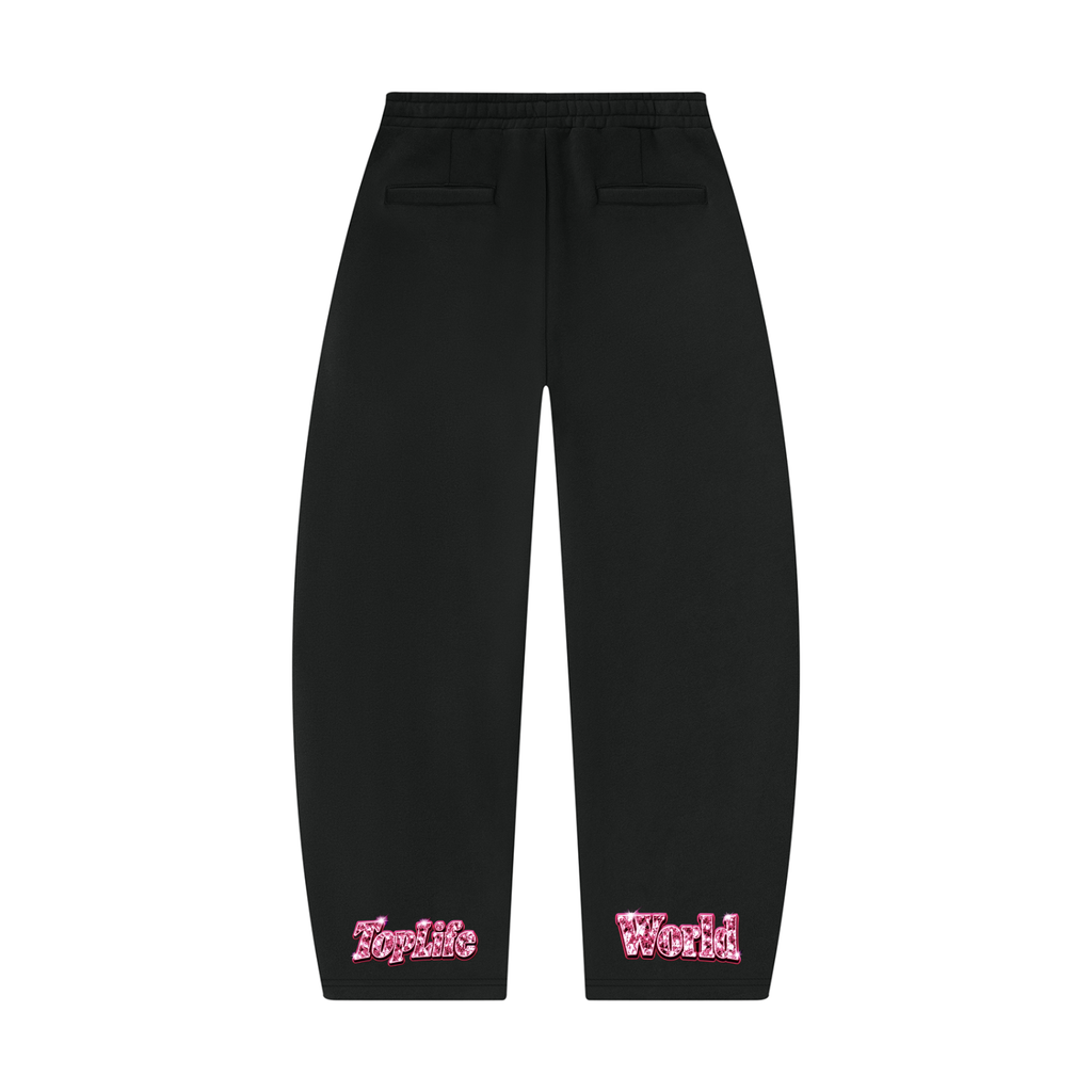 TopLife Pink Bling Unisex Barrel Leg Sweatpants