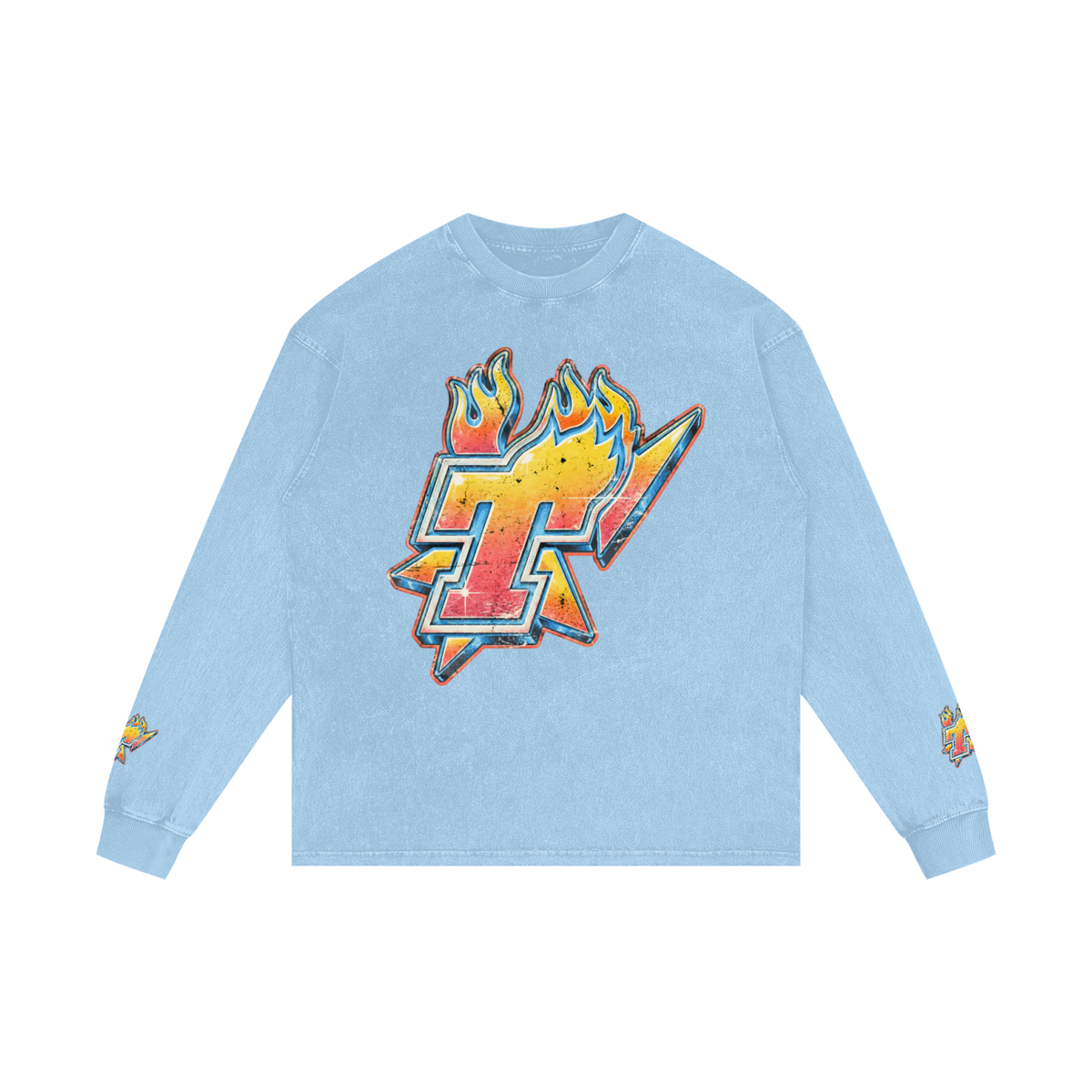 TopLife Acid Wash Oversized Long Sleeve