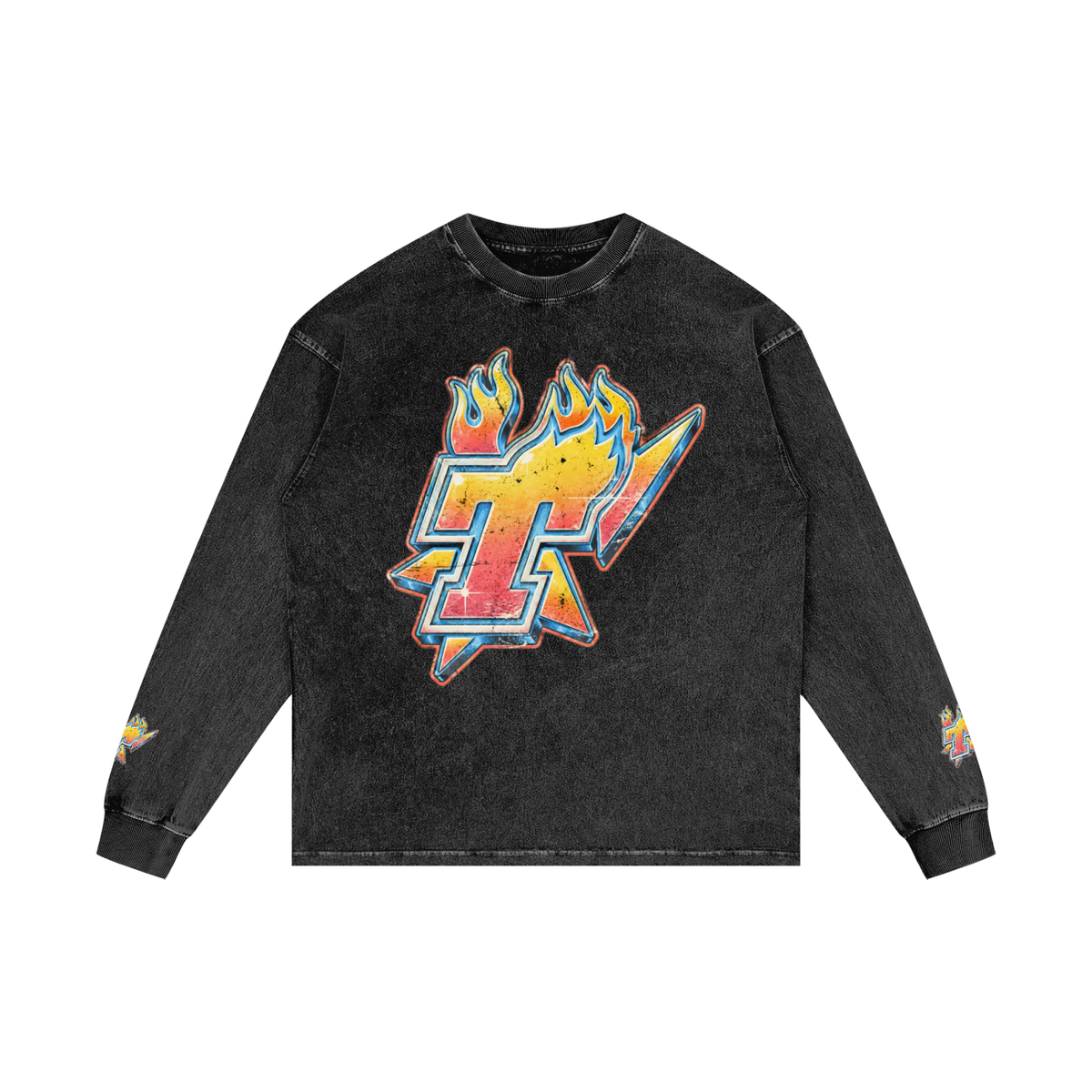 TopLife Acid Wash Oversized Long Sleeve