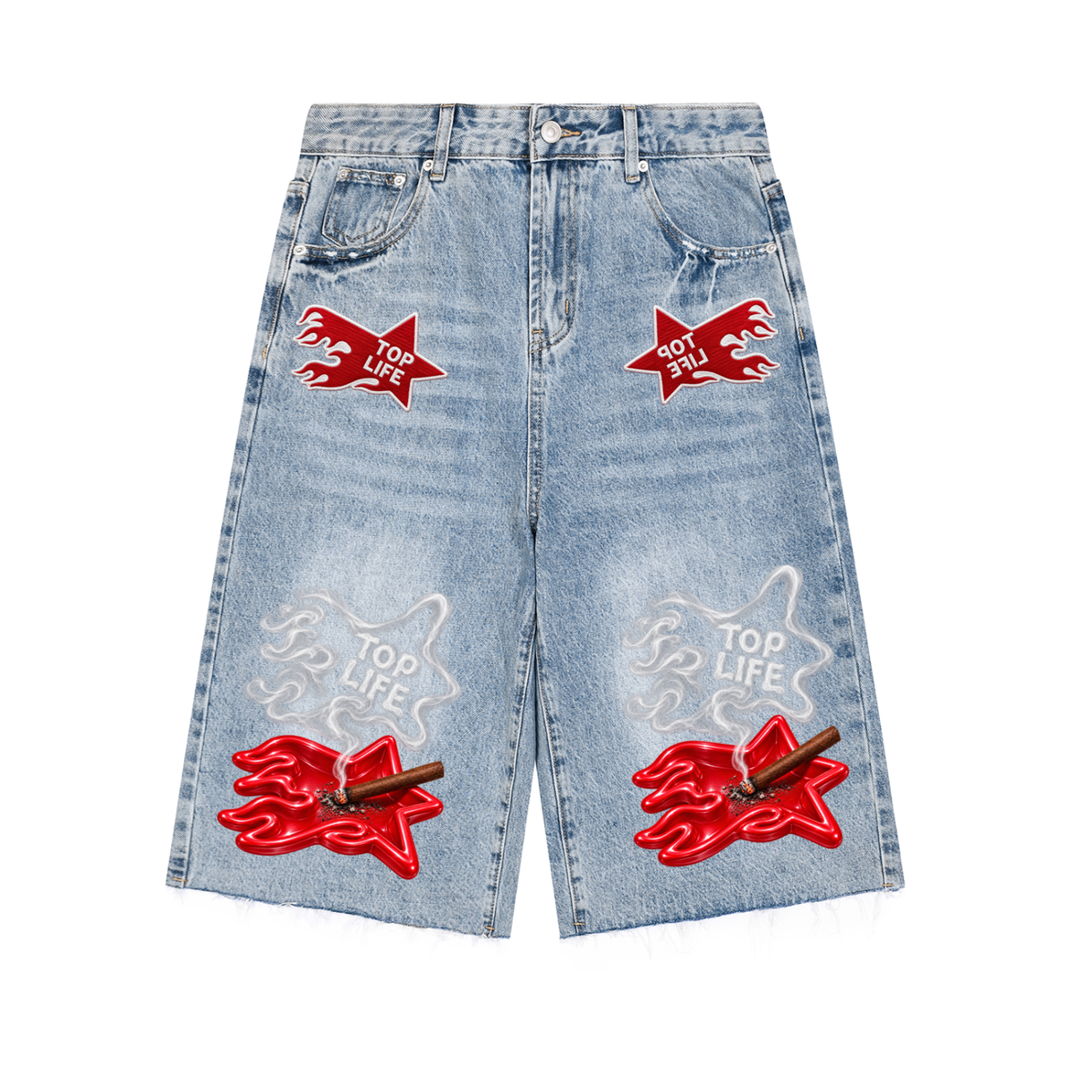 TopLife Smoke Denim Shorts